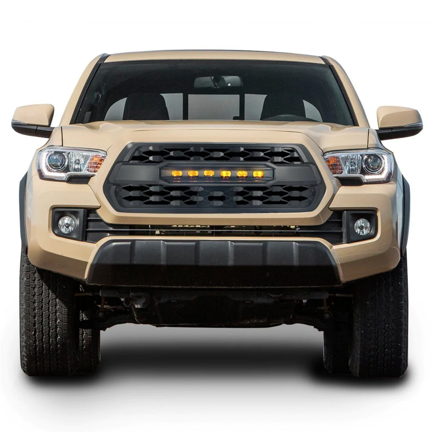 Honeycomb Grille with Amber Light Bar for 2016-2023 Toyota Tacoma