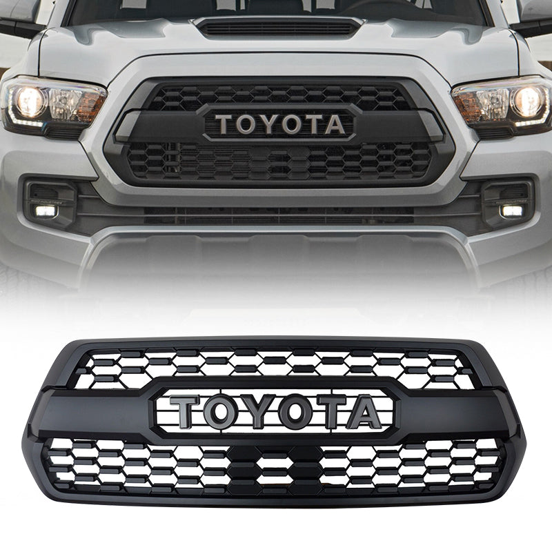 Roxmad Black Grill With Grey Letter For 2016-Later Toyota Tacoma