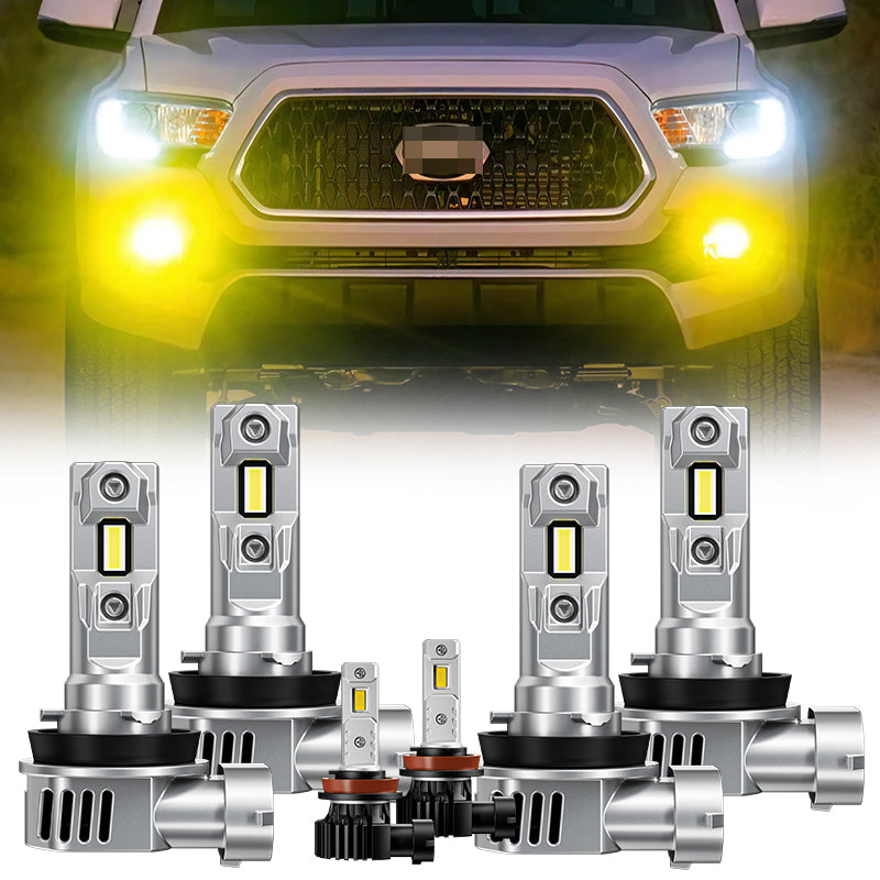 Roxmad H8 H11 H16 LED Headlight Bulbs w/ Fog Light Bulbs for 2016-Later Toyota Tacoma
