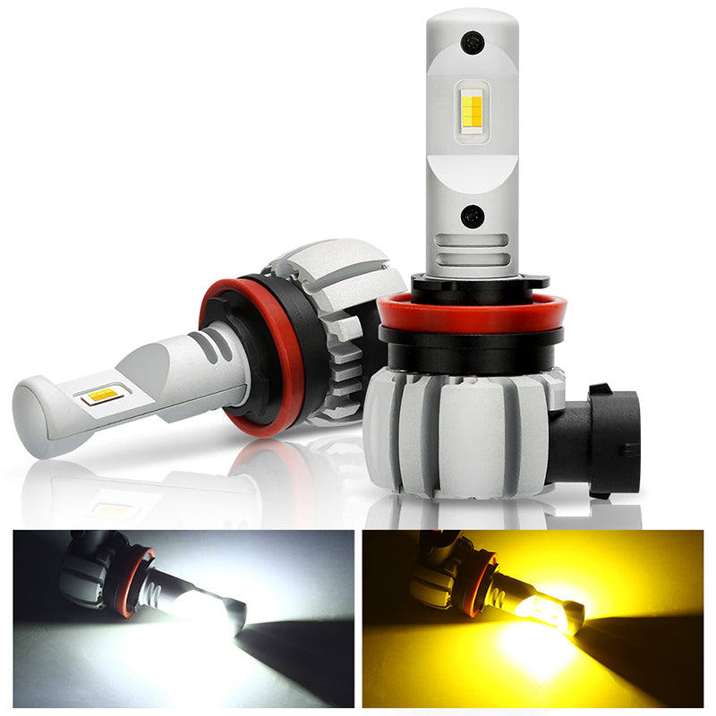 Roxmad H8/H9/H11 Dual Color Switch LED Headlights Fog Lamps for 2016-Later Toyota Tacoma