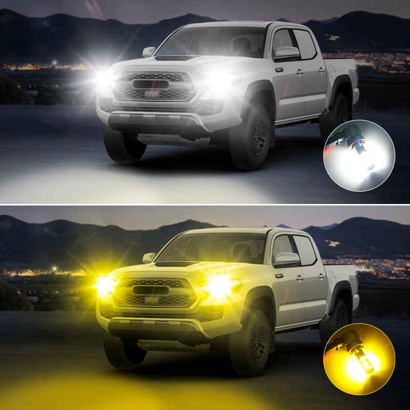  Dual Color Switch LED Headlights Fog Lamps