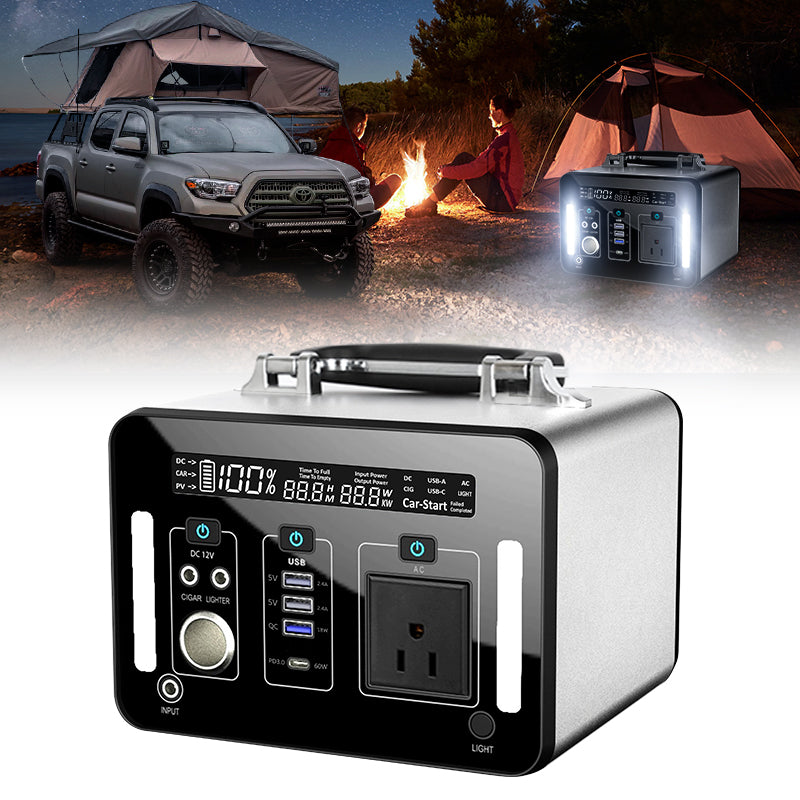 Portable Power Station Explorer with LED Flood Lights for Outdoor Off-road