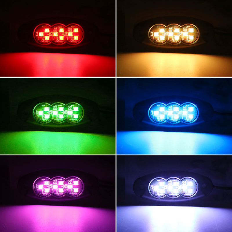 Roxmad 8 Pcs RGB Universal LED Rock Lights With Bluetooth APP And Remote Control