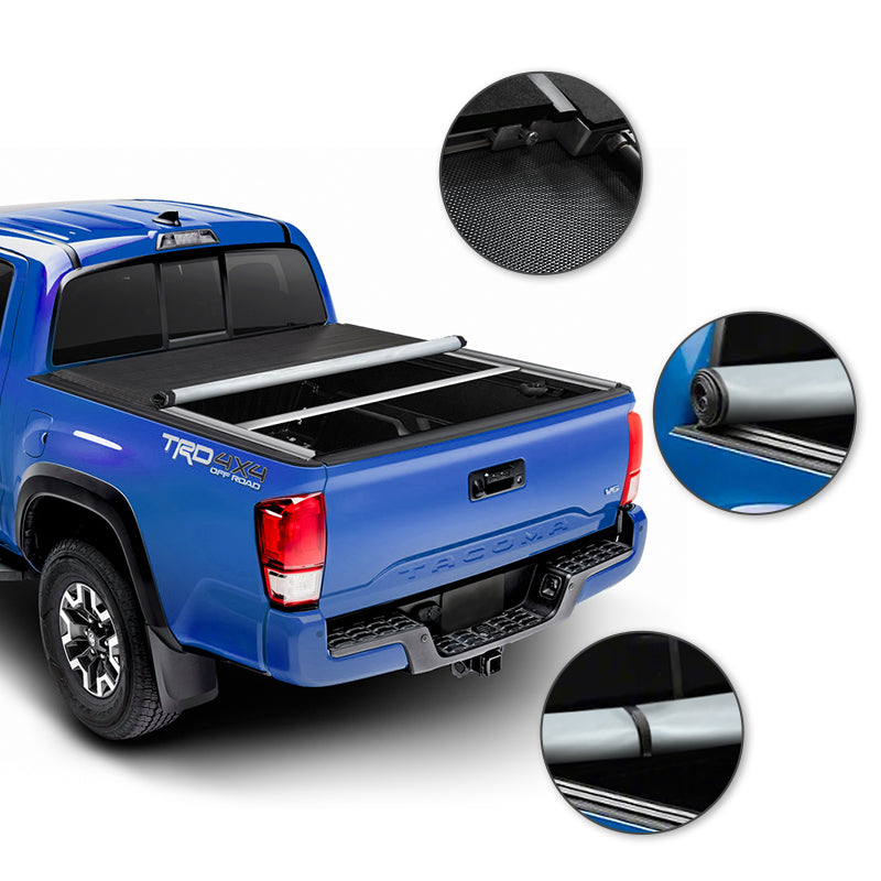 6FT Soft Roll Up Truck Bed Cover For Toyota Tacoma 