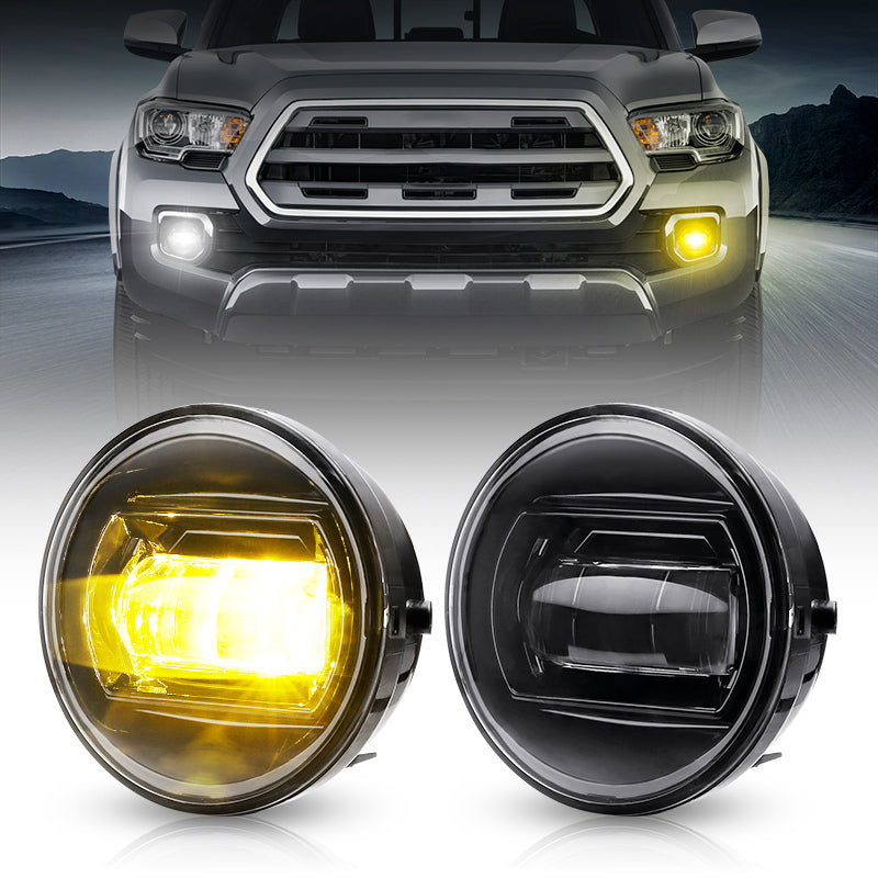 LED Fog Lights Switchback with White & Amber Color For 2005-2011 Tacoma 2007-2012 Tundra